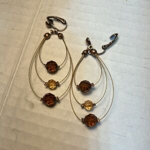 Boho style Gold Brown & Gold Burgundy Dangle Earrings Sets